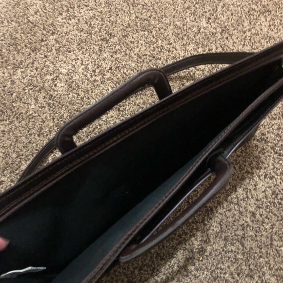 Monarch Luggage Briefcase Attaché Shoulder Bag Slim Portfolio Brown - Picture 3 of 6